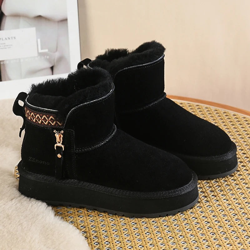 Kuschelige Woll-Schneestiefel in Wolkenoptik von Hildegard® für den Winter