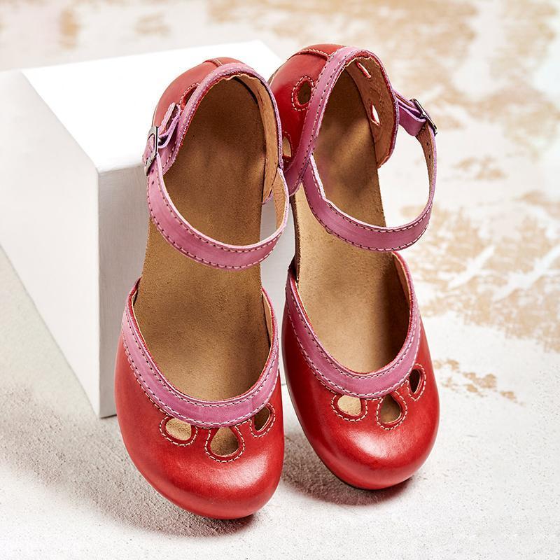 MODEGEIST Damen Orthopädische Sandalen Niedriger Absatz Komfort