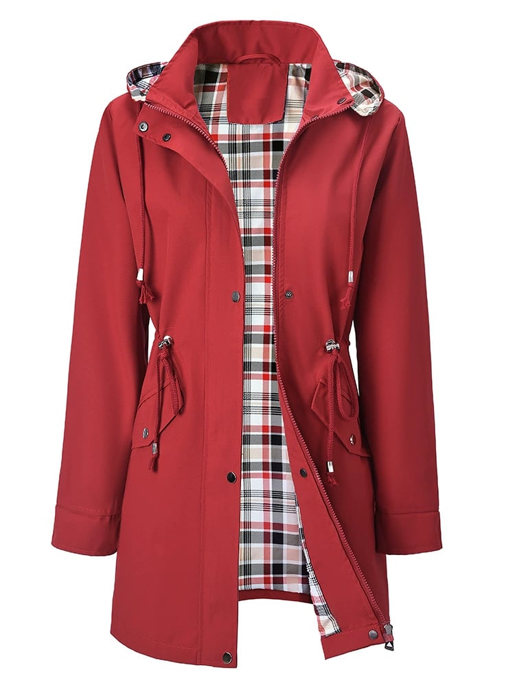 ModeGeist | Funktionale Damenjacke mit Karomuster & wasserfestem Komfort