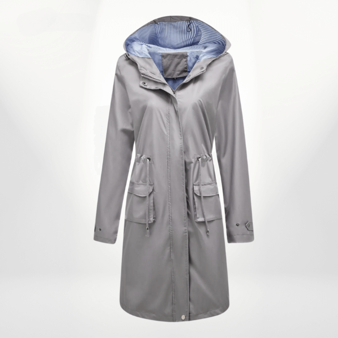 ModeGeist | Damen wasserdichter Über-Knie-Trenchcoat