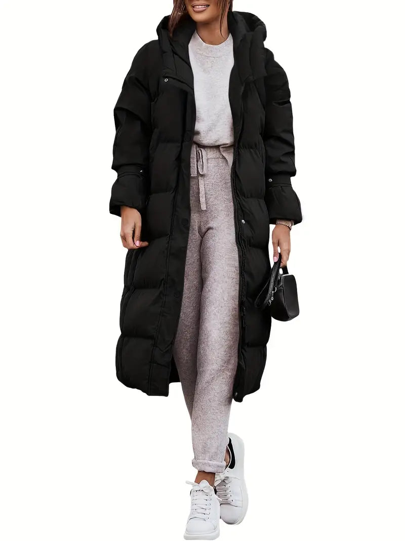 ModeGeist | Pufferjacke mit Kapuze für Damen - Warm