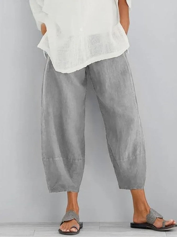MODEGEIST Damen Leinenhose, leicht