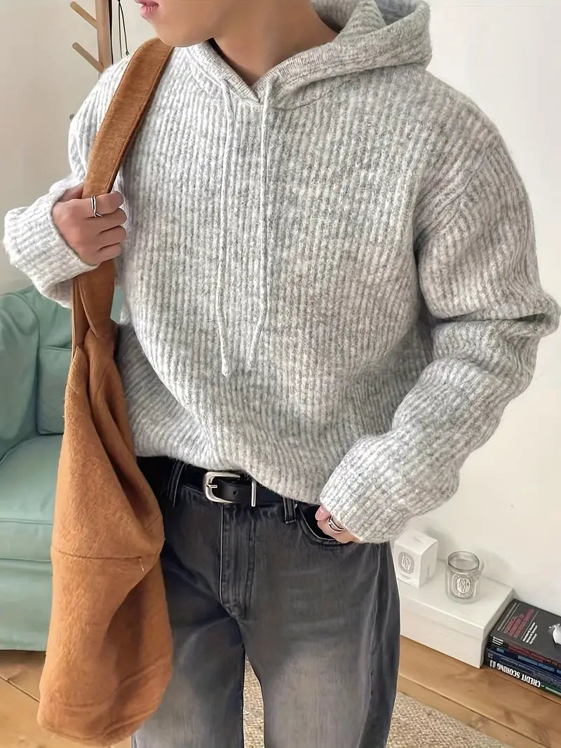 ModeGeist | Stylischer Gestrickter Kapuzenpullover für Männer