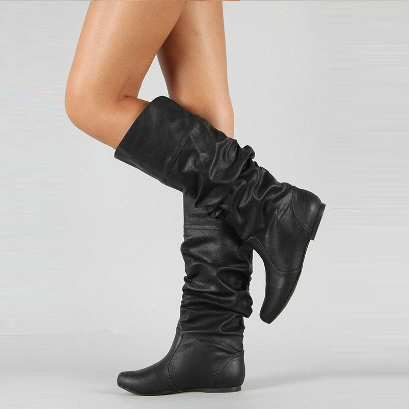 Hildegard® | Damen-Plisseestiefel in Übergrößen, mittelhoch