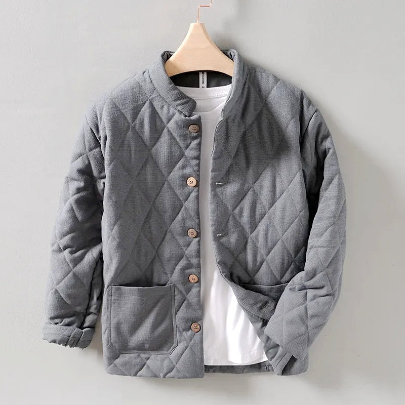 Herren Winterjacke mit Knöpfen und Taschen