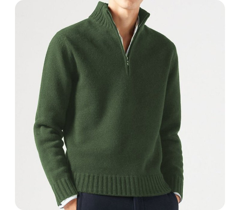 Männer-Pullover aus warmer Rippstrickqualität