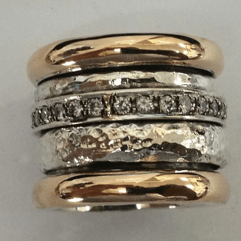 MODEGEIST Damen Vintage Statement Ring Gold Mehrschichtig