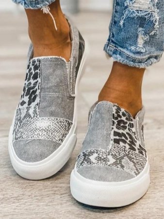 MODEGEIST Damen Slip-On Sneaker Canvas Ergonomisch Bequem