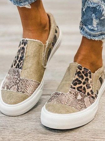 MODEGEIST Damen Slip-On Sneaker Canvas Ergonomisch Bequem