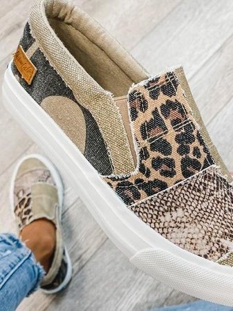 MODEGEIST Damen Slip-On Schuhe Ergonomische Sohle Canvas Komfort