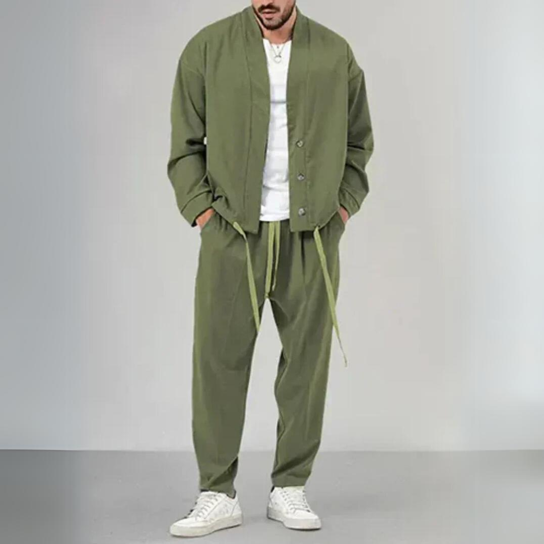 Herren-Blazer und Hose im Oversize-Look mit Kordelzug