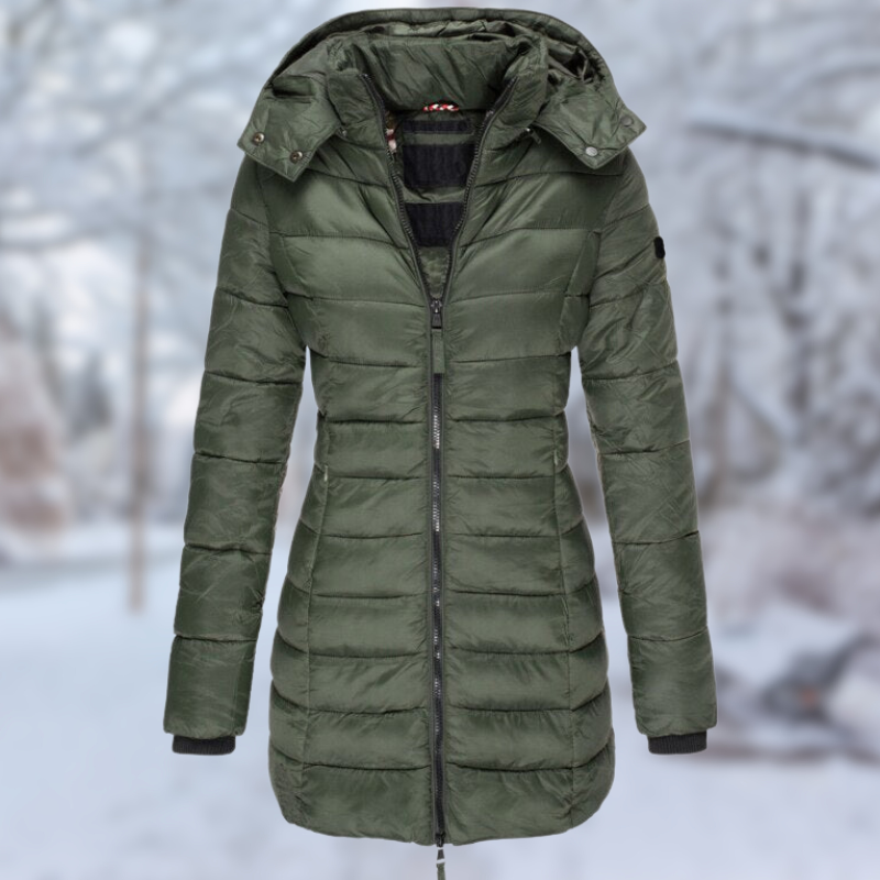 ModeGeist | Damen Winter Mid-Lang mit Knopfverschluss Ideal für Die Kalte Jahreszeit