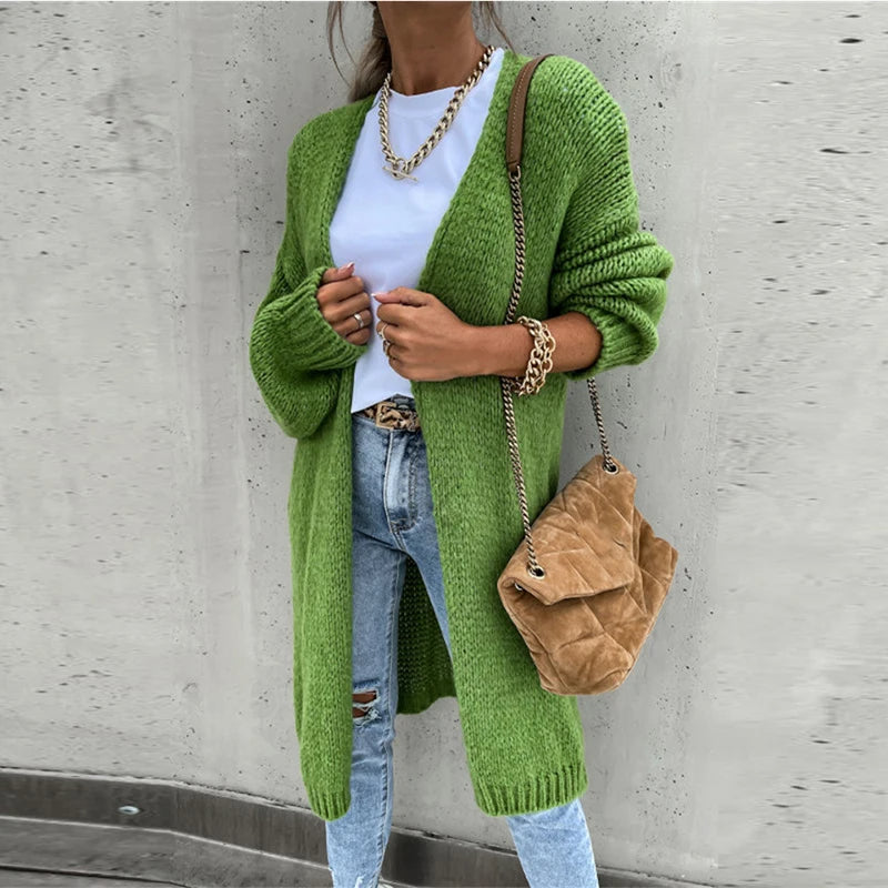 ModeGeist | Strickjacke - Damen Herbst Mittellange Kaschmirstrickjacke