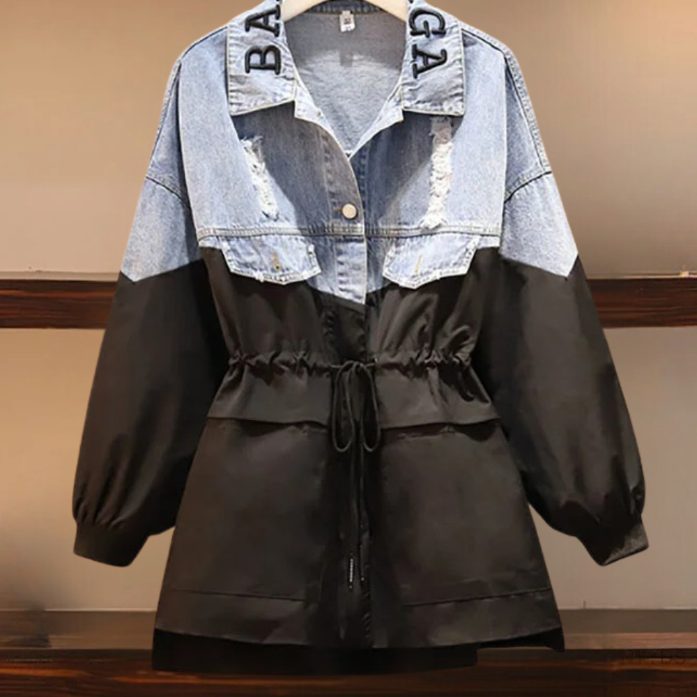 ModeGeist | Moderne Denimjacke mit Kordel für Damen Perfekt für den Herbst