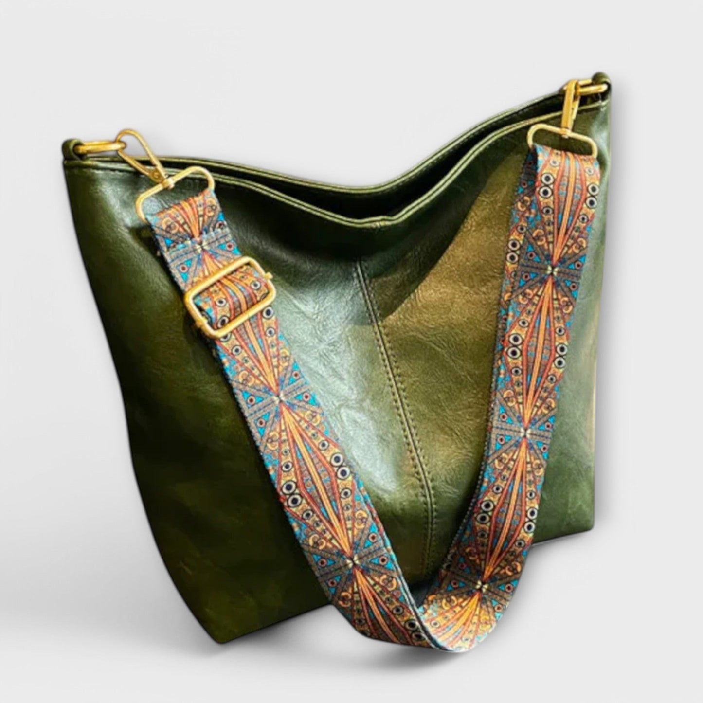 MODEGEIST Damen Schultertasche mit gemustertem Tragegurt vielseitig