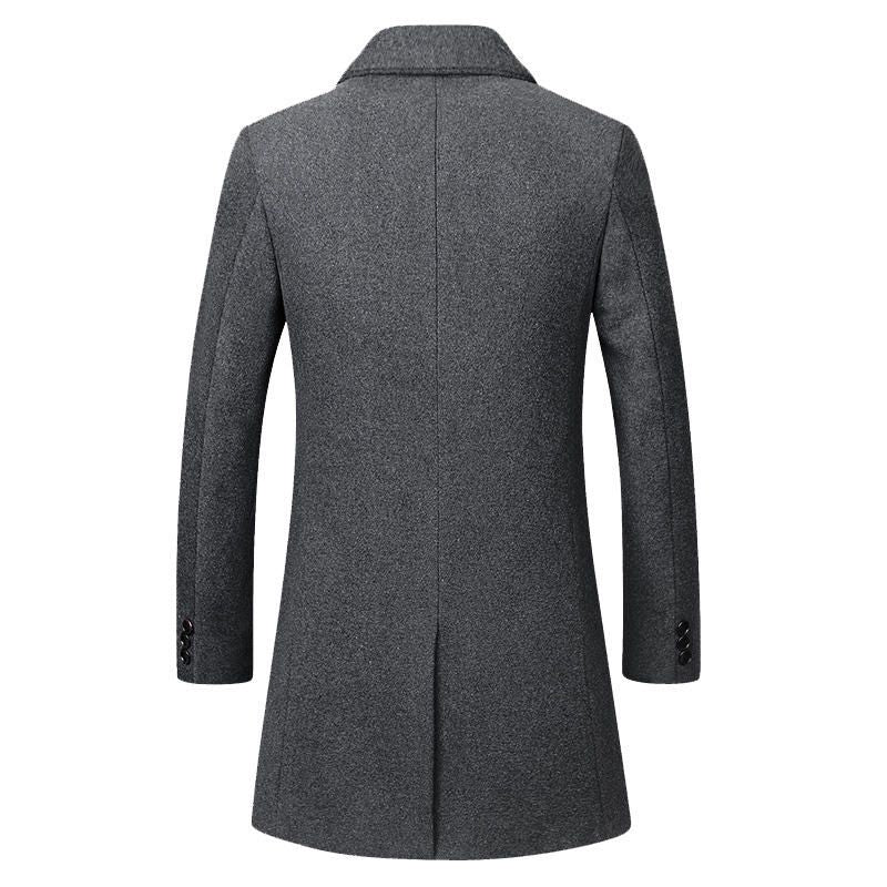 Moritz Slim-Fit Wollmantel: Business-Casual Jacke in mittlerer Länge, doppelreihig – ideal für Herbst & Winter