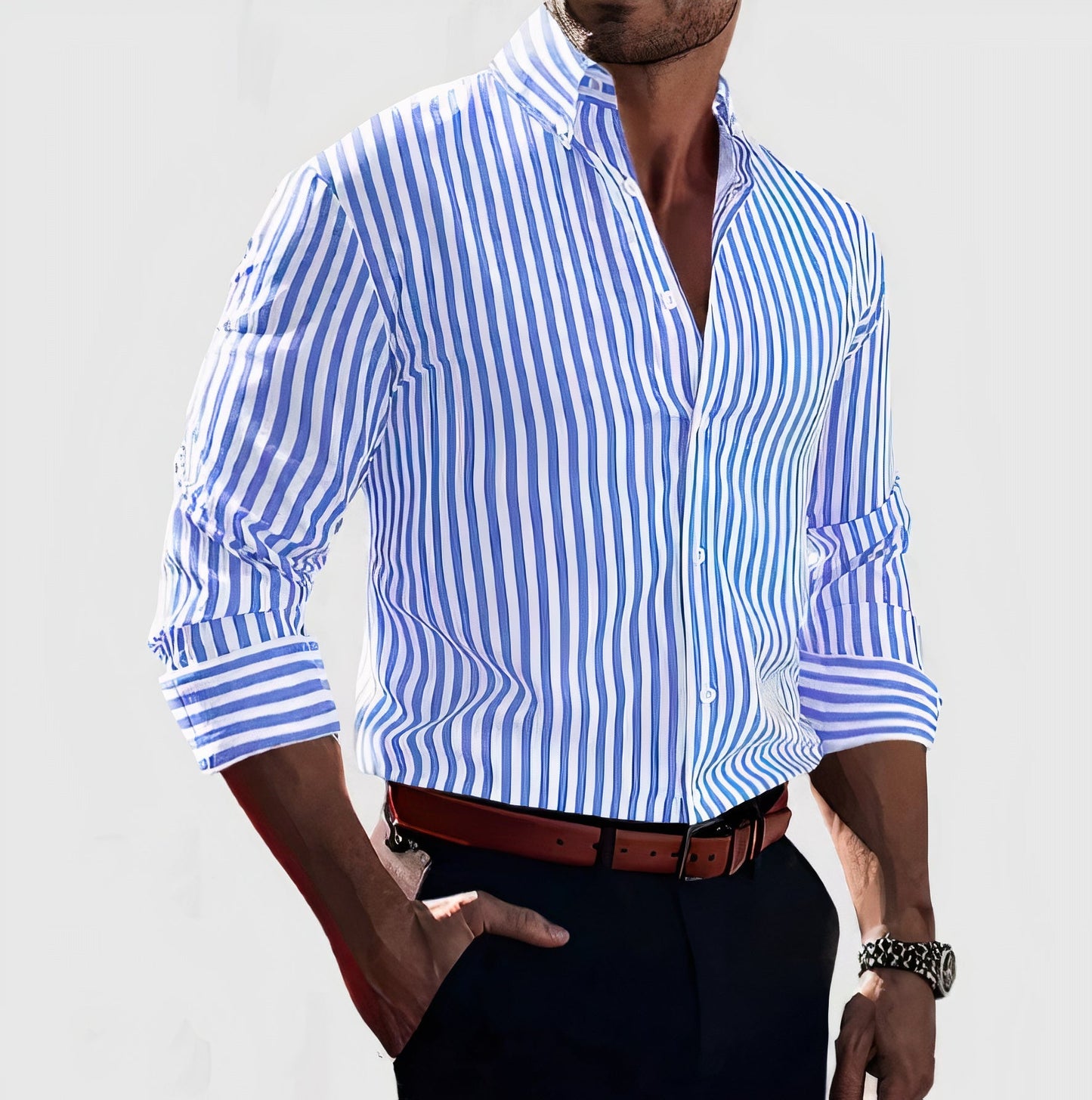 Elegantes Herren Sommerhemd mit Streifen - Augusto