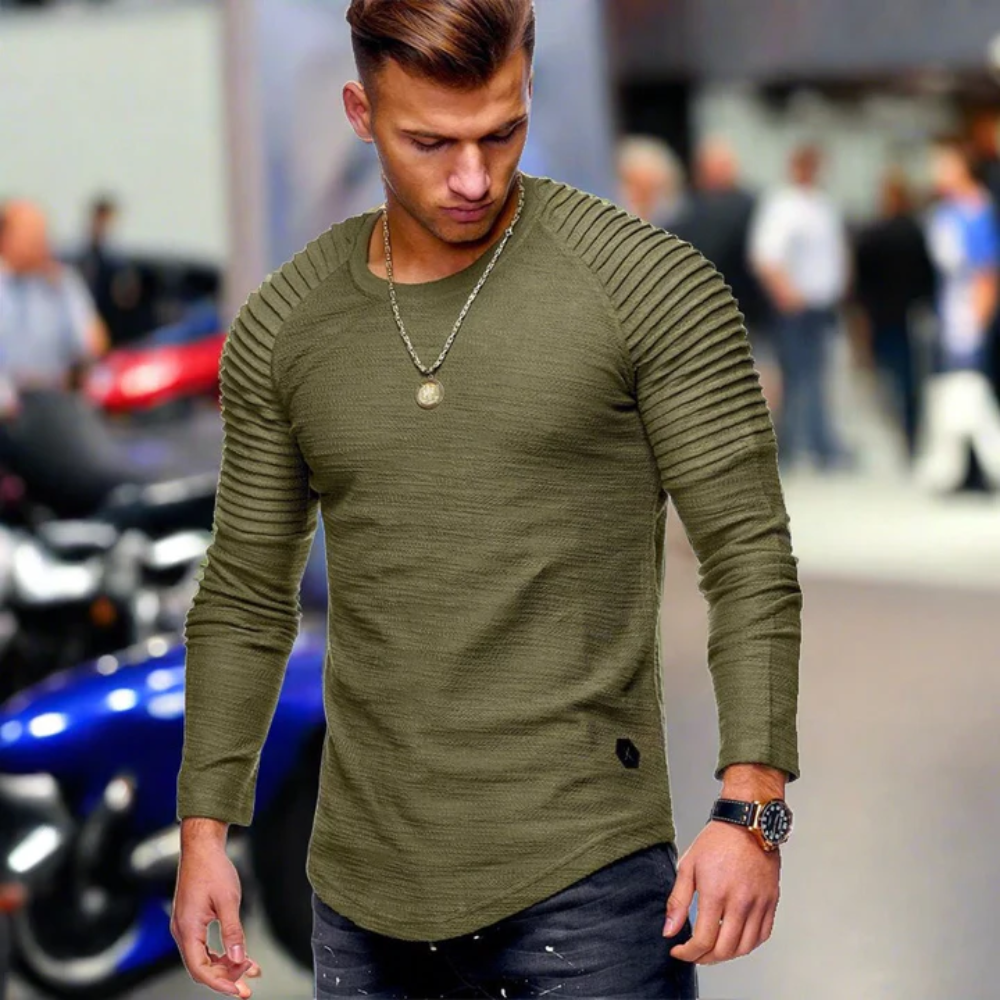 Fudus Sweatshirt: bequem, langärmelig, schmal geschnitten, Rundhals