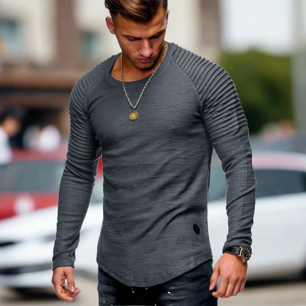 Fudus Sweatshirt: bequem, langärmelig, schmal geschnitten, Rundhals