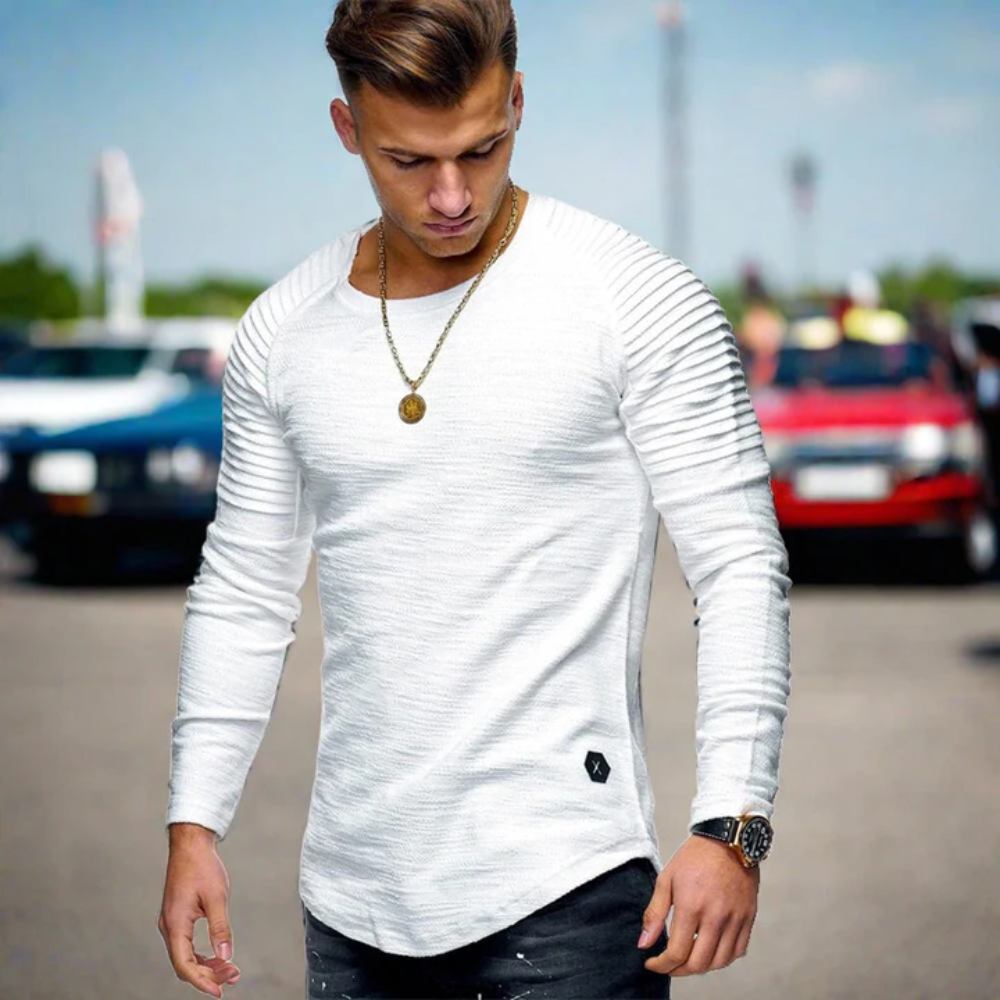 Fudus Sweatshirt: bequem, langärmelig, schmal geschnitten, Rundhals