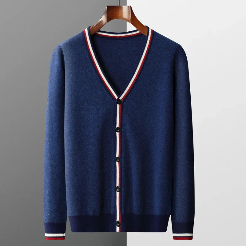 Hochwertige Herren-Strickjacke mit Knöpfen von Barthel
