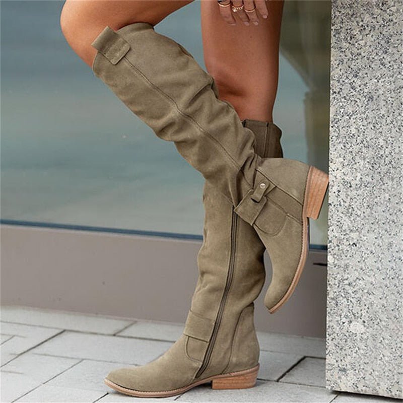 Damenstiefel Pauline™: hochwertige Wildleder-Overknees