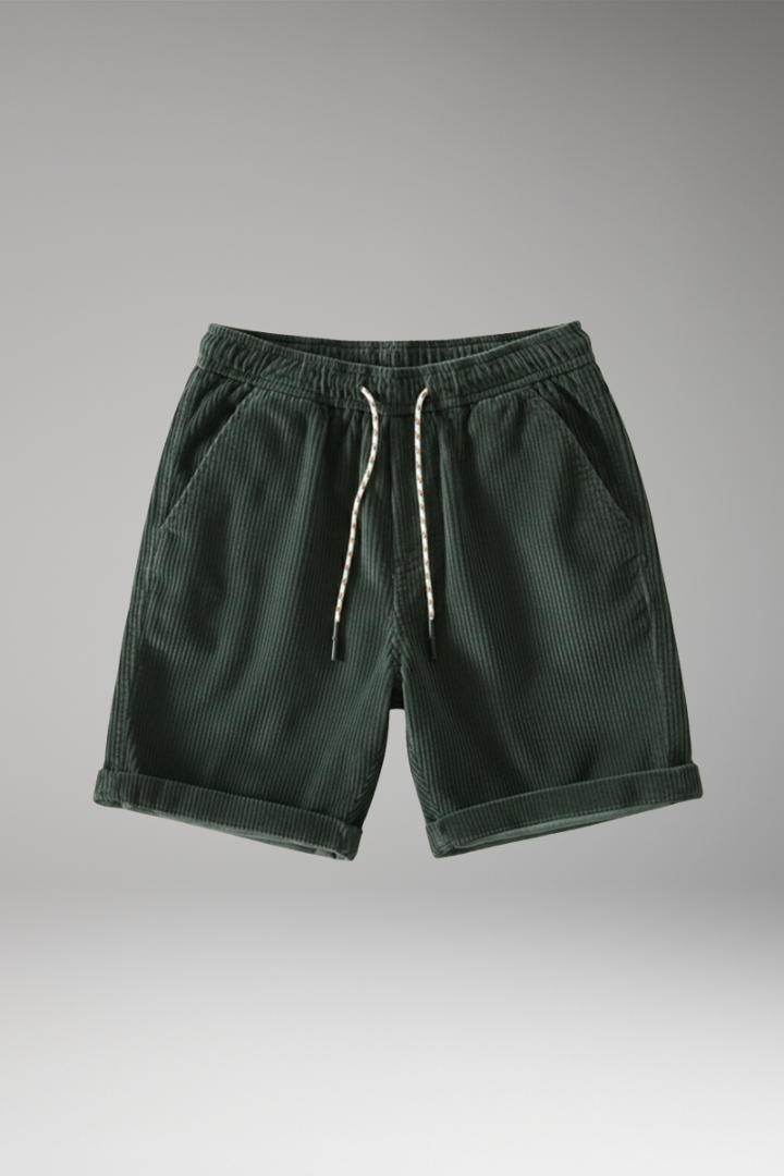 MODEGEIST Herren Cord-Shorts Elastikbund