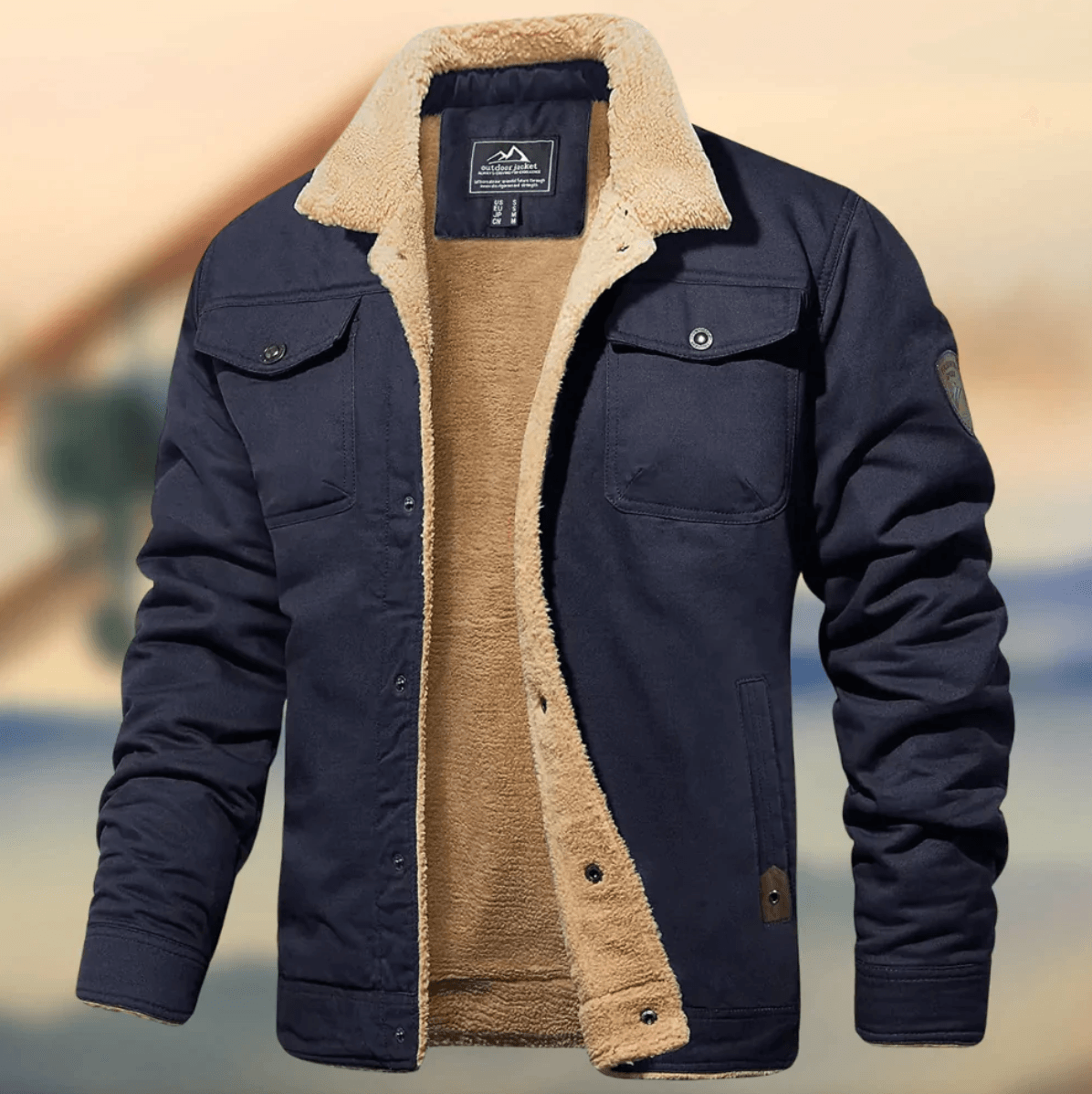 Männer Winterjacke mit Kunstfellfutter