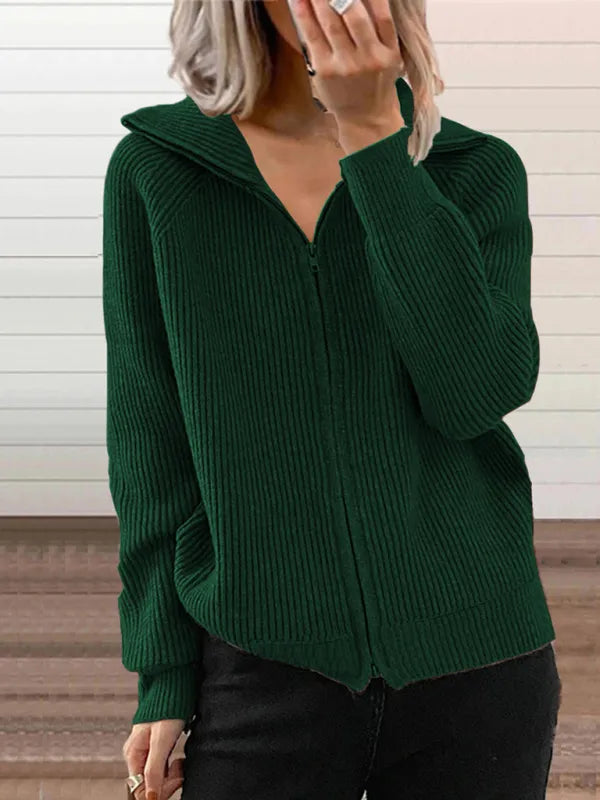ModeGeist | Rippstrick-cardigan mit Reißverschluss Weich und Stilvoll Perfekt für Schichten