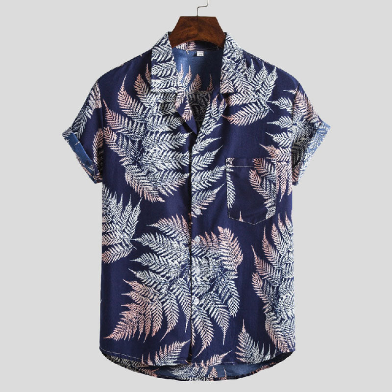 Cooles Herren-Kurzarmshirt mit auffälligem Blumendesign