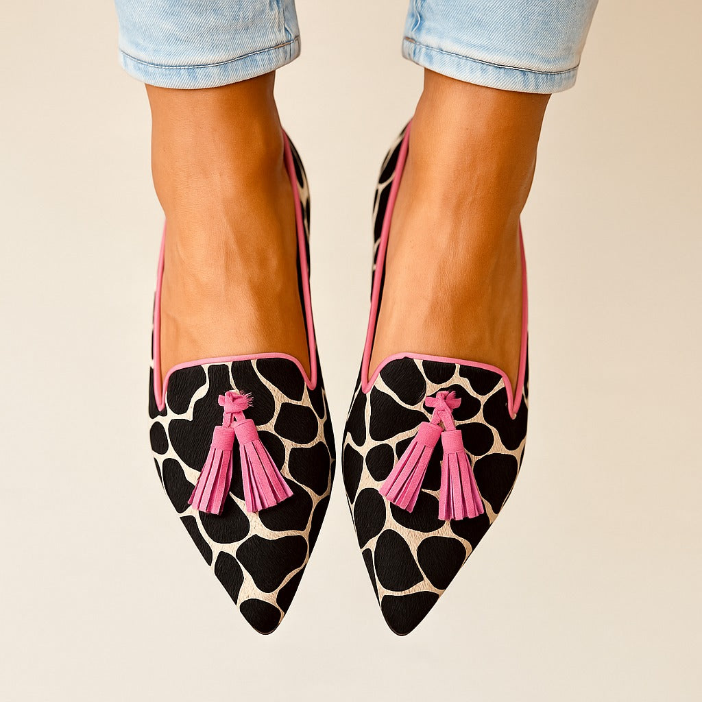 MODEGEIST Damen Spitze Loafer Slip-On Elegant Business