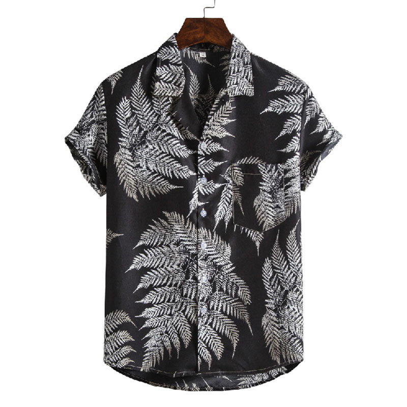 Cooles Herren-Kurzarmshirt mit auffälligem Blumendesign