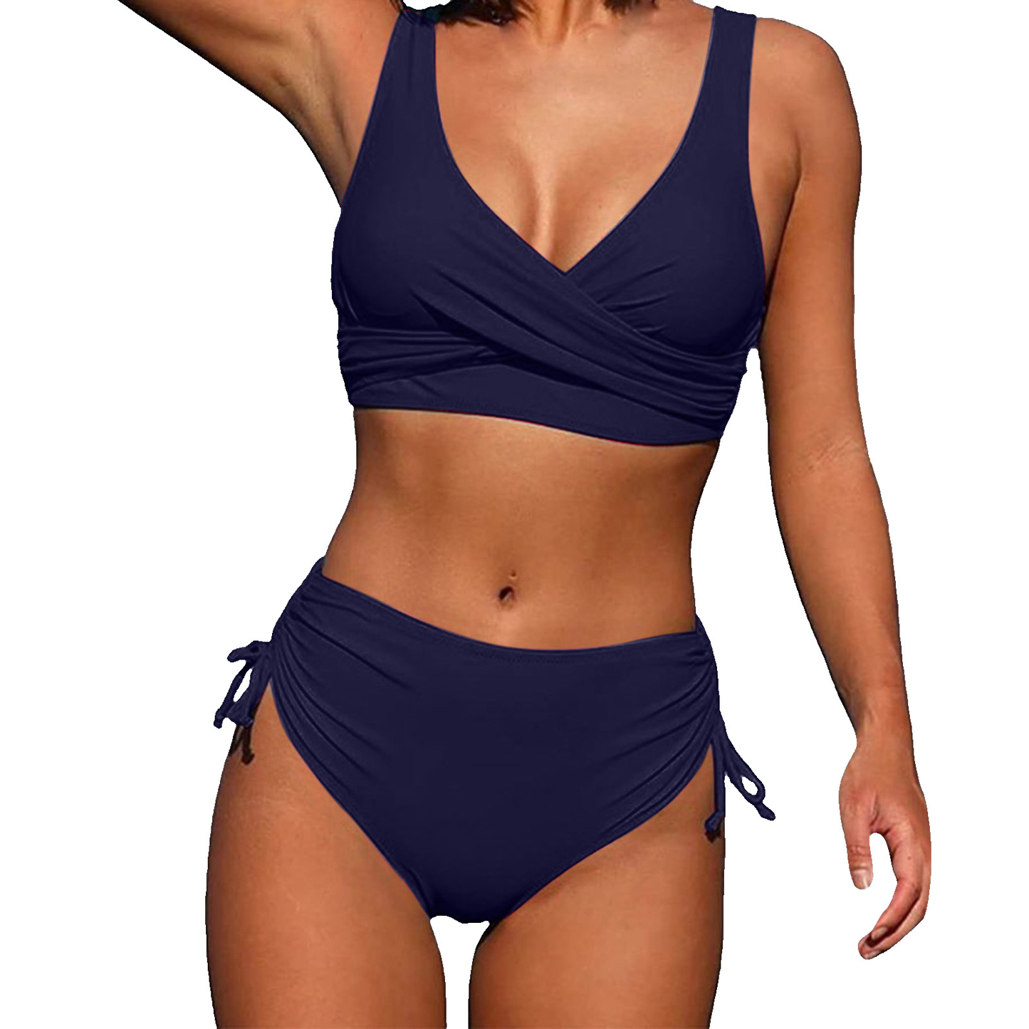 MODEGEIST Damen High-Waist Bikini Verstellbare Träger Vollabdeckung