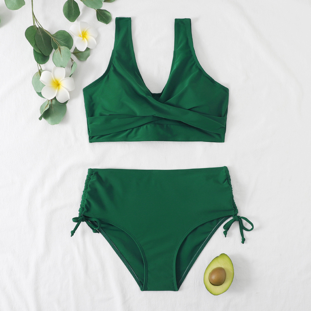 MODEGEIST Damen High-Waist Bikini Verstellbare Träger Vollabdeckung