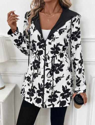 MODEGEIST Damen Wendejacke Leopardenmuster Vielseitig