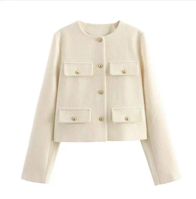ModeGeist | Vintage Blazer mit Langen Ärmeln für Frauen
