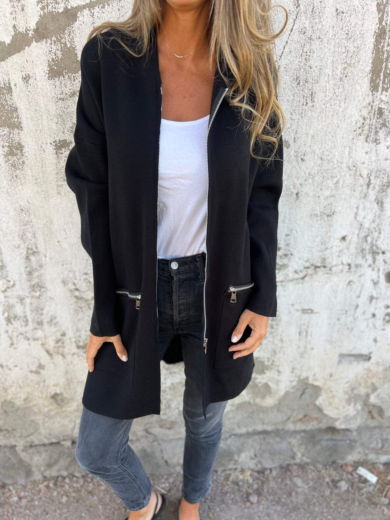 ModeGeist | Moderne Lange Jacke für Frauen Elegant und Bequem