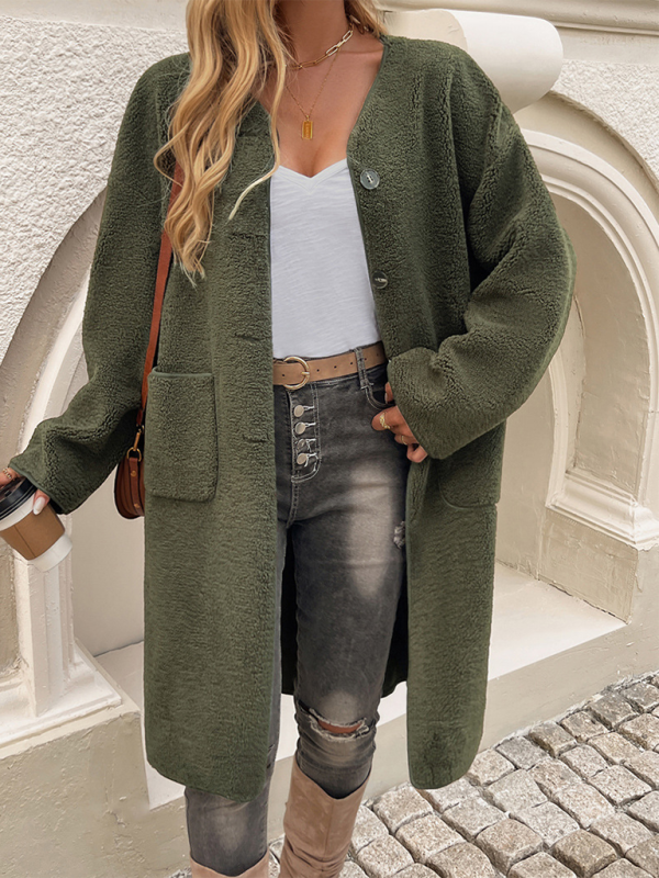 ModeGeist | Fleece Damenjacke mit Knopfschluss – Elara