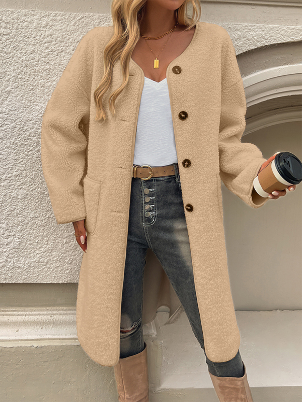 ModeGeist | Fleece Damenjacke mit Knopfschluss – Elara