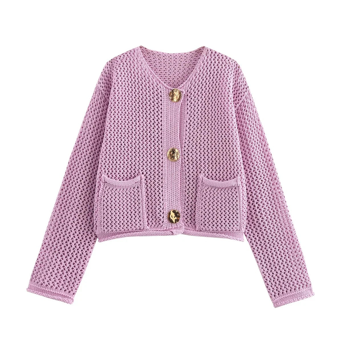 ModeGeist | Strickjacke mit Goldenen Knöpfen Perfekt für Den Herbst