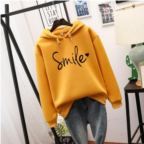 ModeGeist | Hoodie mit Druck Baumwollmischung Lässiger Stil