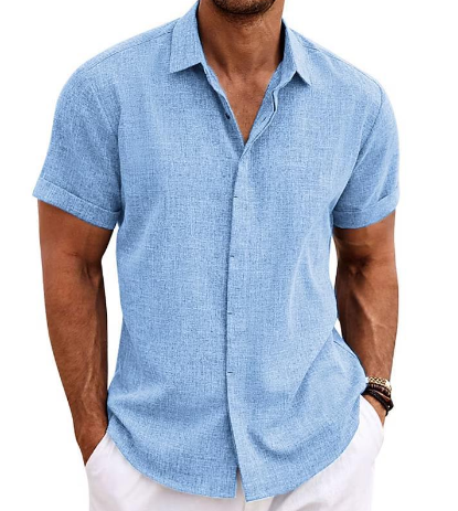 Veganes Kurzarmhemd aus Mikrofaser von Fudus