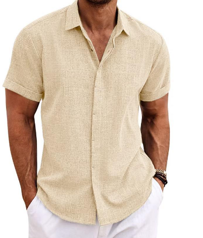 Veganes Kurzarmhemd aus Mikrofaser von Fudus