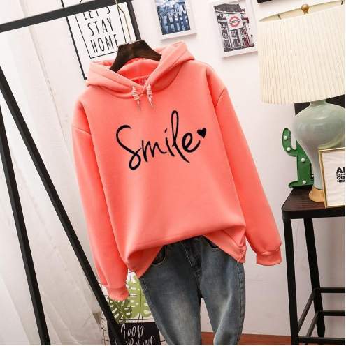 ModeGeist | Hoodie mit Druck Baumwollmischung Lässiger Stil