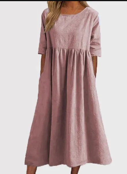 MODEGEIST Damen Frühlings-Kleid Fließend Blumenmuster A-Linie