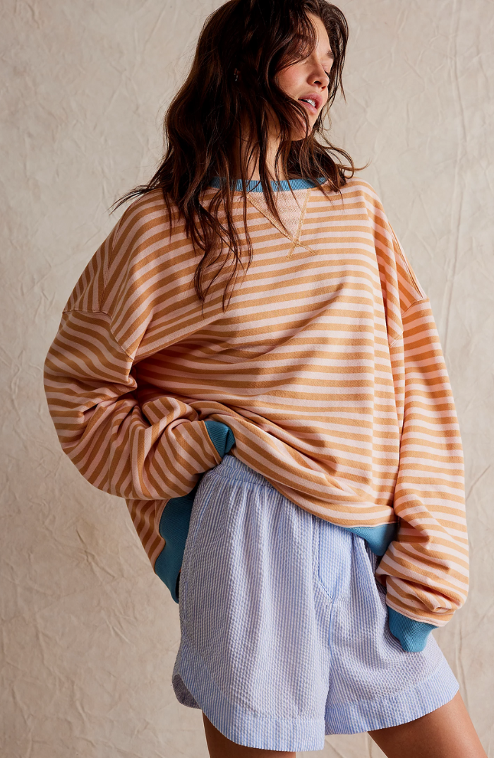 ModeGeist | Lässiges Gestreiftes Sweatshirt Weich und Stilvoll Perfekt für Entspannte Tage