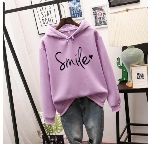ModeGeist | Hoodie mit Druck Baumwollmischung Lässiger Stil