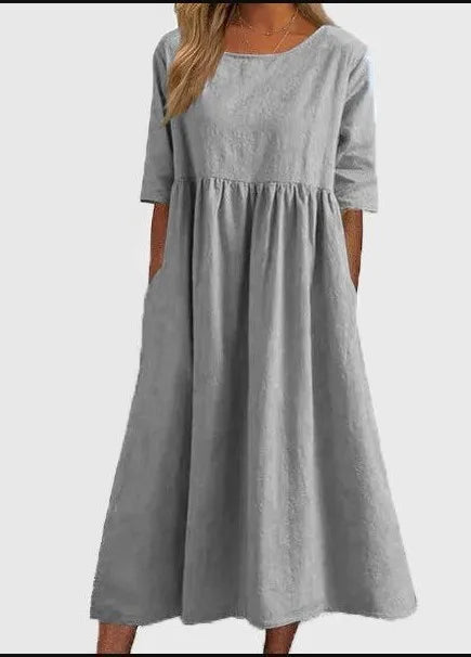MODEGEIST Damen Frühlings-Kleid Fließend Blumenmuster A-Linie