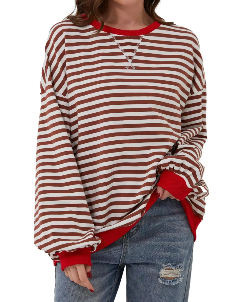 ModeGeist | Lässiges Gestreiftes Sweatshirt Weich und Stilvoll Perfekt für Entspannte Tage