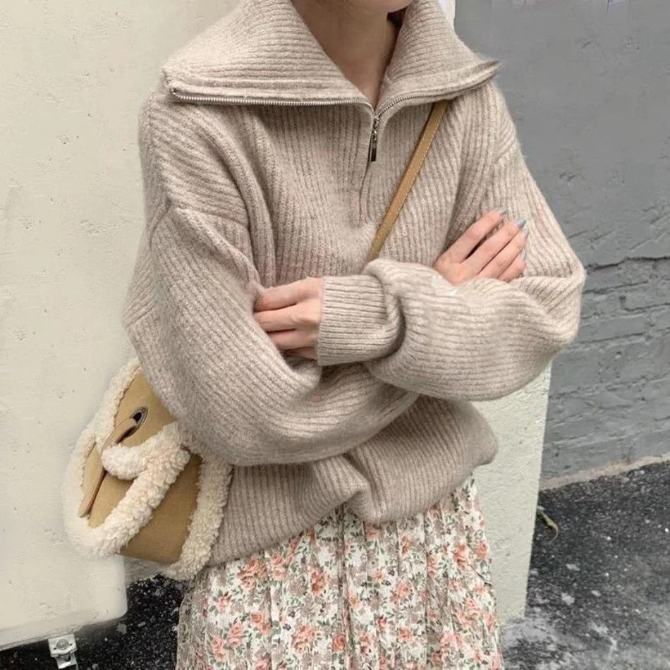 Mirabella Damen-Pullover, lässiger Halbzip